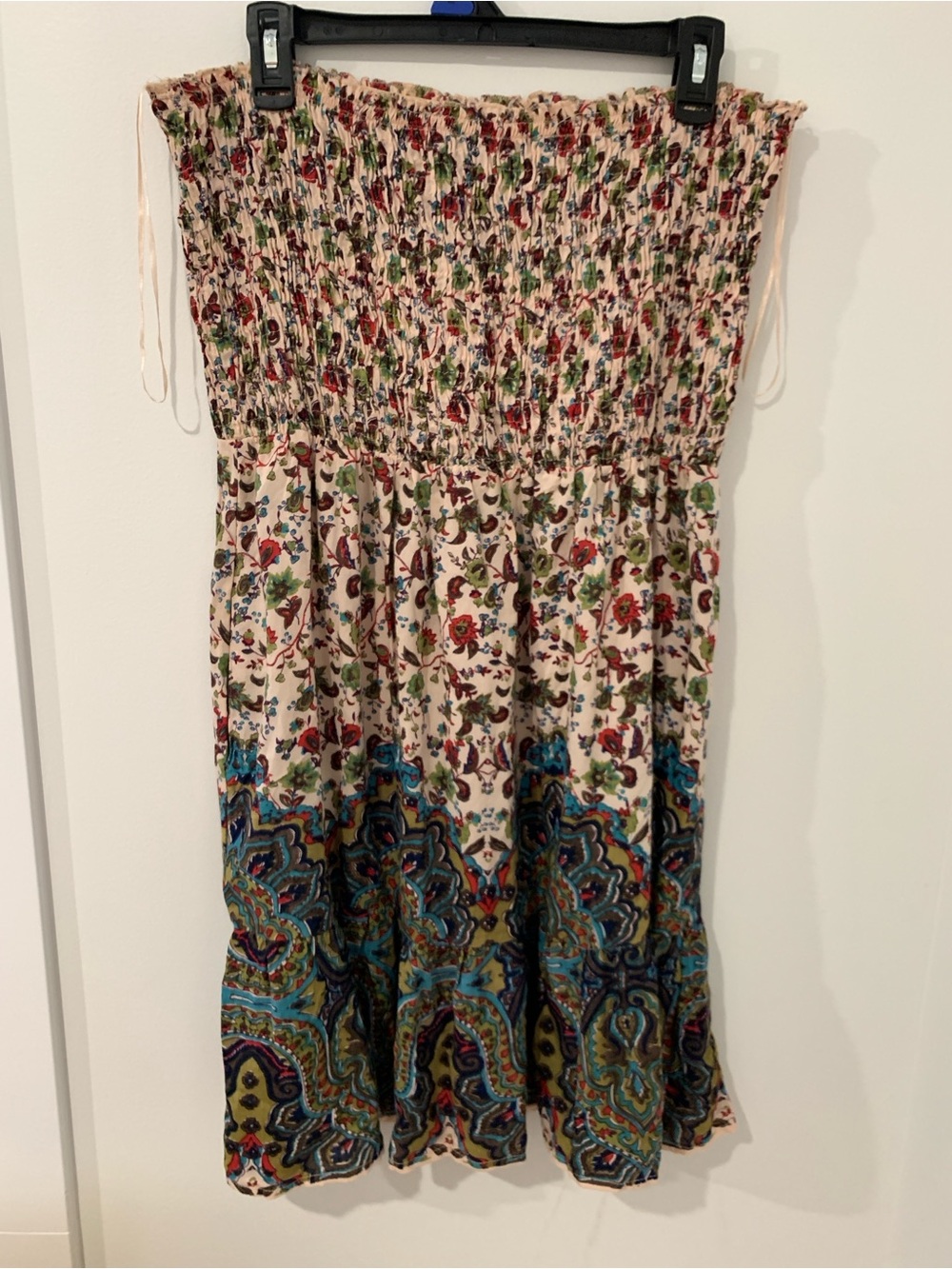 Lola P. strapless patterned dress